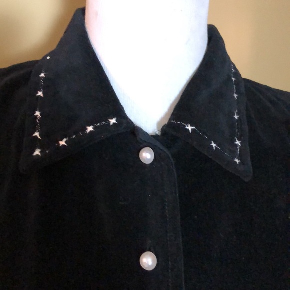 Vintage DRESS BARN Size 1X Embroidered Cat Kitty Kitten Patch Velvet Cotton NWOT - Picture 8 of 16